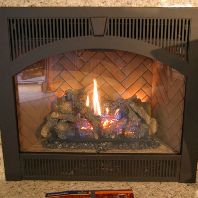 newly installed fireplace in bellevue ia