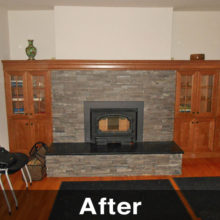 beautiful fireplace and shelves in mt horeb wi.