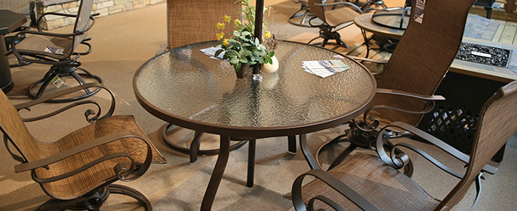 glass outdoor patio table from home crest