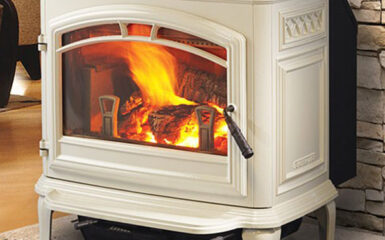 Beautifully Installed Wood Stove in Dubuque, IA