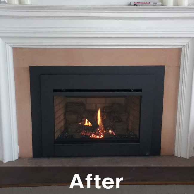Old Fireplace Changeout In Dubuque IA New Gas Burning Insert
