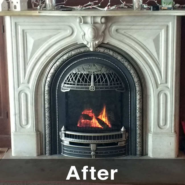 Custom Gas Fireplace Insert Installed In Dubuque IA Valor Portrait Insert