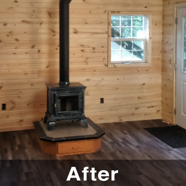 Hearthstone Tribute Wood Stove & Hearth Pad Installed In Avoca WI