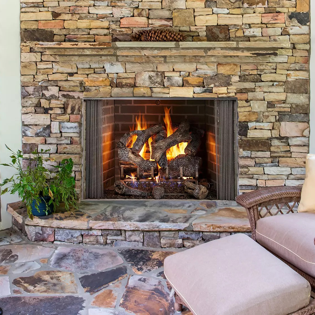 outdoor gas fireplace in Platteville WI